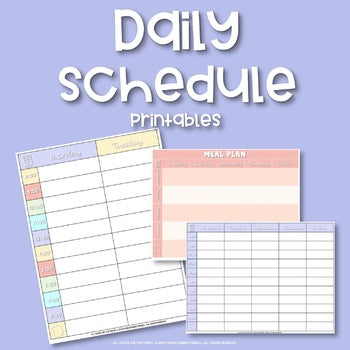 Daily Schedule Printables