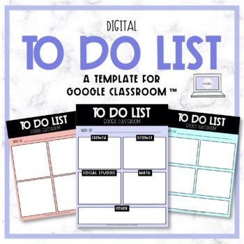 Digital To Do List for Google Classroom™  - Distance Learning