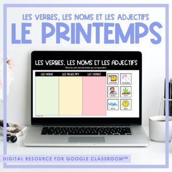 French Spring Digital Vocabulary Game | le printemps