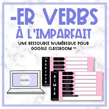 FRENCH -ER Verb Game (à l'imparfait) for Google Classroom - Distance Learning