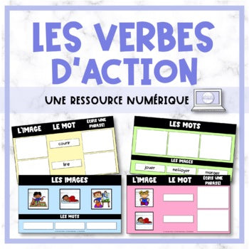 FRENCH Action Verbs - les verbes d'action - Digital Resource