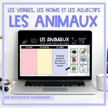FRENCH Animals - Les verbes, les noms et les adjectifs - Distance Learning