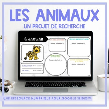 French Animal Research Project | Printable & Digital | Distance Learning