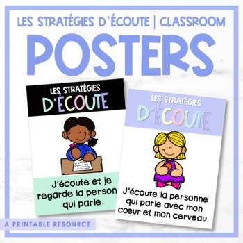 French Listening Strategies Posters | Les stratégies d'écoute