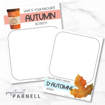 French & English Autumn Digital Journal Prompts | l'automne