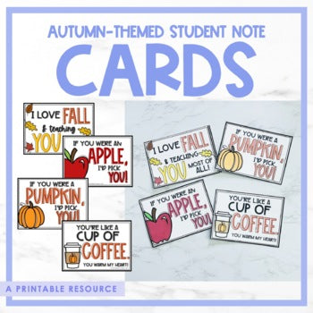 Autumn-Themed Student Note Positivity Cards