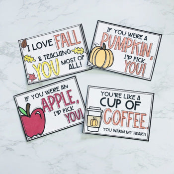 Autumn-Themed Student Note Positivity Cards