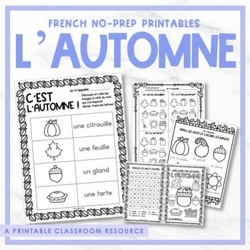 French Autumn Printables & Activity Booklet | l'automne