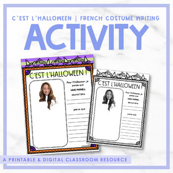 C'est l'Halloween | French Costume Writing Activity