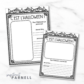 C'est l'Halloween | French Costume Writing Activity