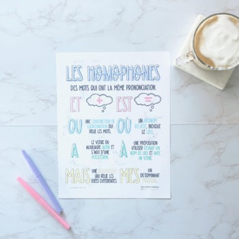 Les homophones | French Homophones Poster