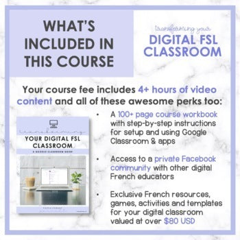 Transforming Your Digital FSL Classroom Course | Five Module Course