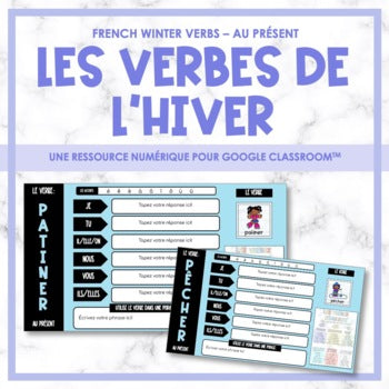 French Winter Verbs - les verbes de l'hiver au présent - Distance Learning