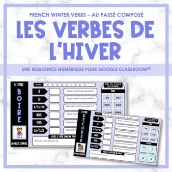 French Winter Verbs - les verbes de l'hiver au passé composé - Distance Learning