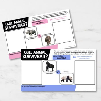 Bataille des animaux | Distance Learning Activity for Google Slides