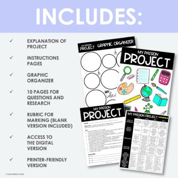 My Passion Project | A Printable & Digital Research Project | Distance Learning