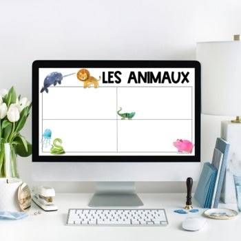 French Animal Themed Google Slides Template | Distance Learning