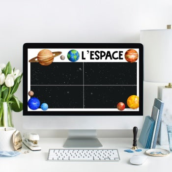 French Space Themed Google Slides Template | Distance Learning