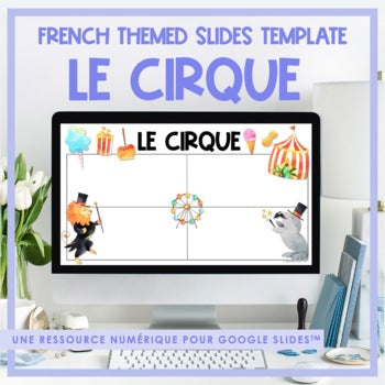 French Circus Themed Google Slides Template: le cirque | Distance Learning