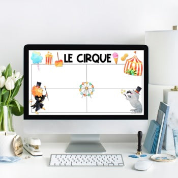 French Circus Themed Google Slides Template: le cirque | Distance Learning