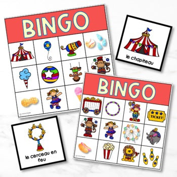 French Printable Circus Bingo | le cirque