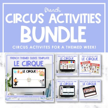 French Circus Activity Bundle | le cirque | Distance Learning