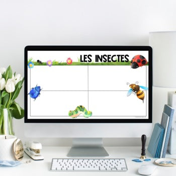 French Insect Themed Google Slides Template | les insectes | Distance Learning