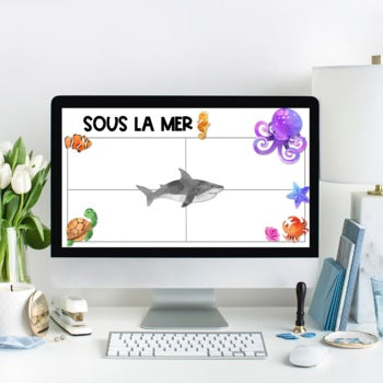 French Ocean Themed Google Slides Template | Sous la mer | Distance Learning