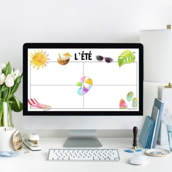 French Summer Themed Google Slides Template | L'été | Distance Learning