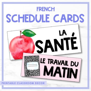 French Schedule Cards