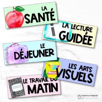 French Schedule Cards