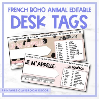 French Boho Animal Desk Name Plates