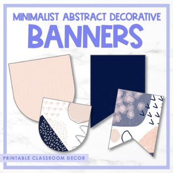 French Minimalist Abstract Decorative Banners | Editable