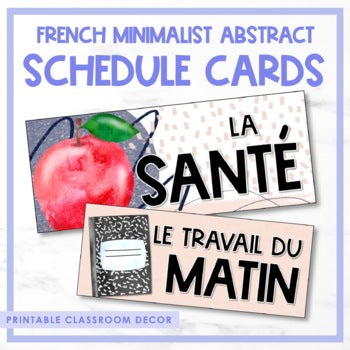 French Minimalist Abstract Schedule Cards