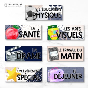 French Minimalist Abstract Schedule Cards