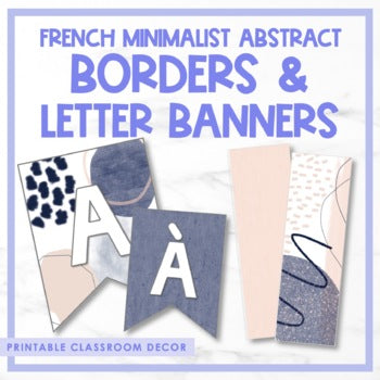 French Minimalist Abstract A-Z Banner & Decorative Borders