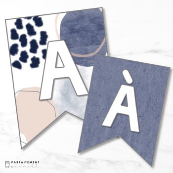 French Minimalist Abstract A-Z Banner & Decorative Borders