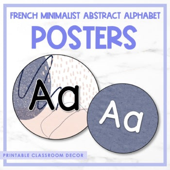 French Minimalist Abstract Alphabet Word Wall Posters