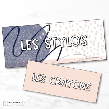 French Minimalist Abstract Classroom Labels