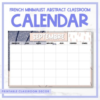 French Minimalist Abstract Classroom Calendar