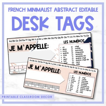 French Minimalist Abstract Desk Name Plate