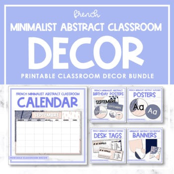 French Minimalist Abstract Classroom Decor Bundle