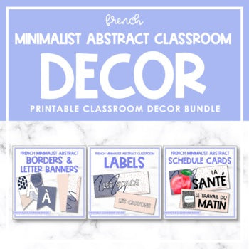 French Minimalist Abstract Classroom Decor Bundle