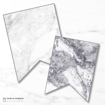 French Marble Decorative Banners | Editable