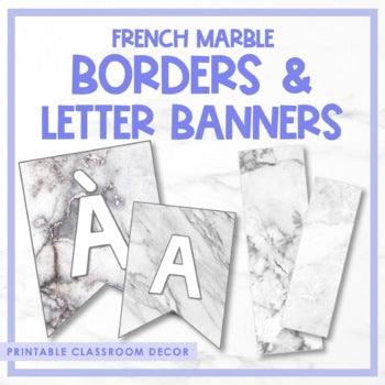 French Marble A-Z Banner & Decorative Borders