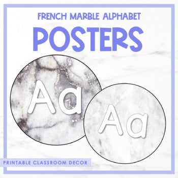 French Marble Alphabet Word Wall Posters