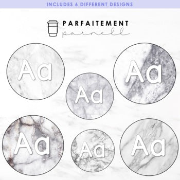 French Marble Alphabet Word Wall Posters