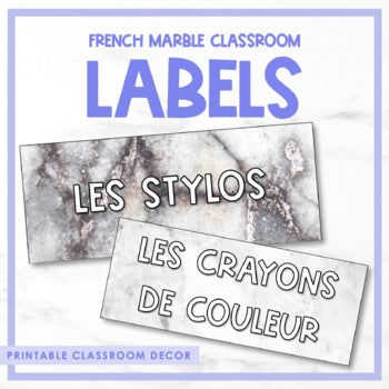 French Marble Classroom Labels