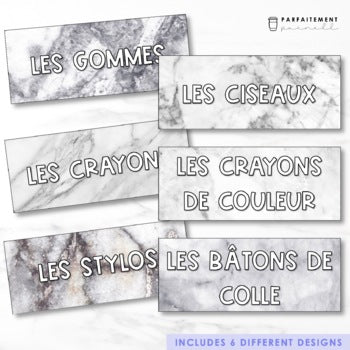 French Marble Classroom Labels