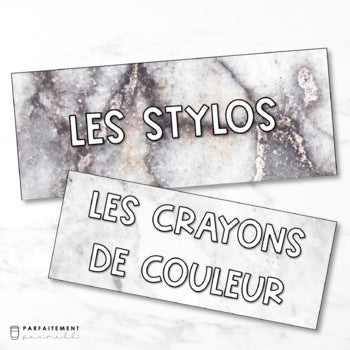 French Marble Classroom Labels